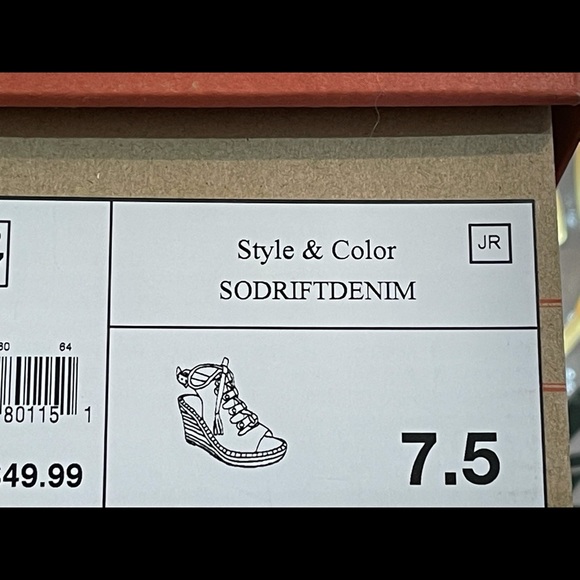 Denim Shoes Size 7 1/2 New in Box - Picture 5 of 5